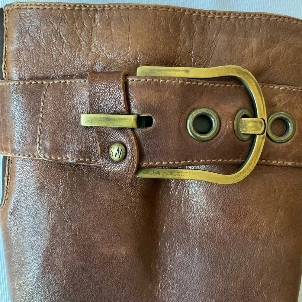 Vintage Stuart Weitzman Leather Riding Buckle Boots